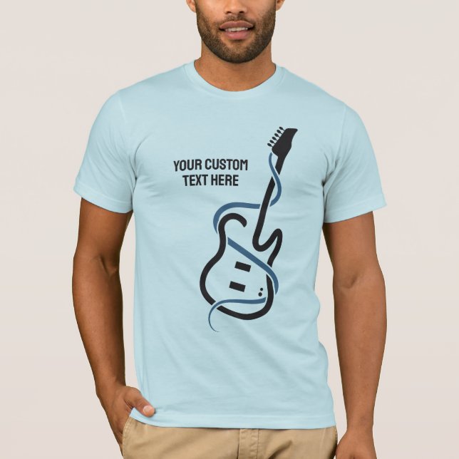 Camiseta Guitarra con estilo de texto personalizado (Anverso)