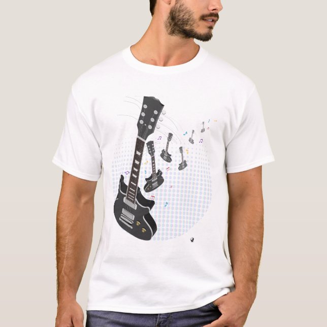 Camiseta Guitarra con notas y modelos de punto t-shirt (Anverso)