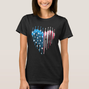 Camiseta Guitarra corazón bandera americana 4 de julio