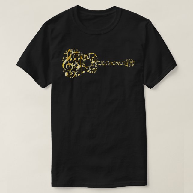 Camiseta Guitarra Creativa De Guitarra Acústica En Mu Metál (Diseño del anverso)