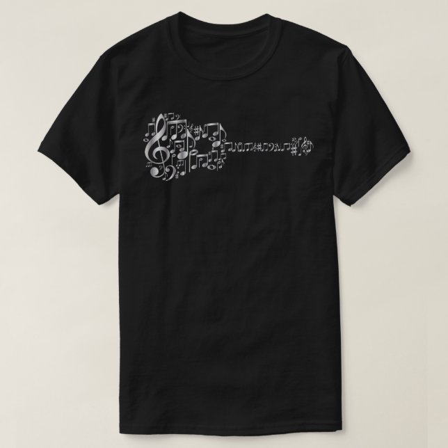 Camiseta Guitarra Creativa De Guitarra Acústica En Mu Metál (Diseño del anverso)