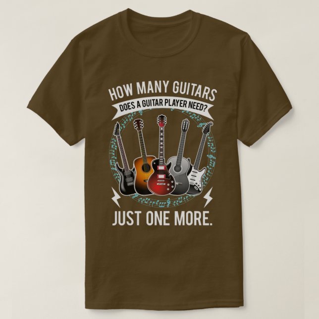 Camiseta Guitarra Cuántos Guitars Regalos Para El Guitarris (Diseño del anverso)