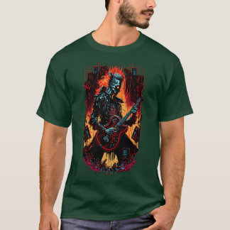 Camiseta Guitarra Cyberpunk Regalo Guitarista Concierto de 