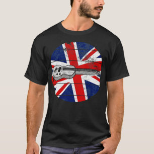 Camiseta Guitarra De Acero Lap Reino Unido Bandera Diaposit