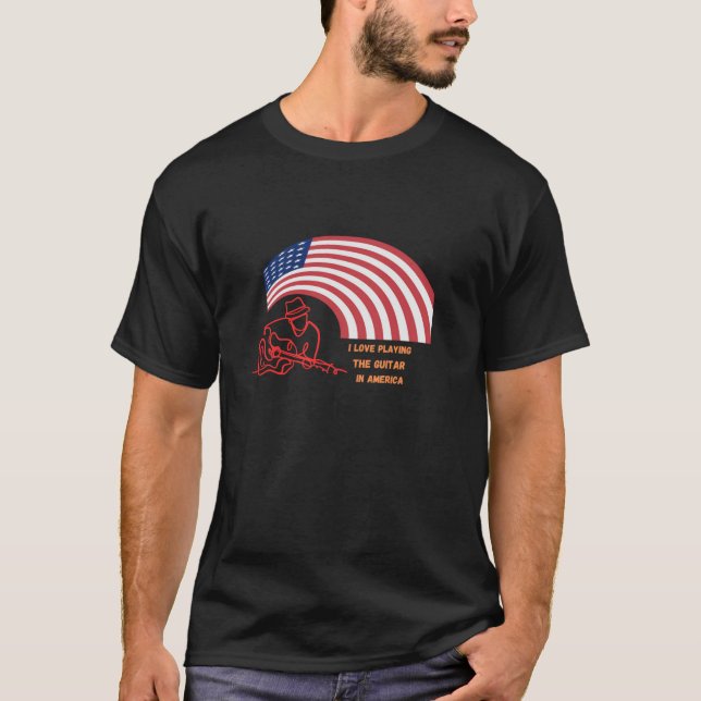 Camiseta guitarra de bandera estadounidense (Anverso)