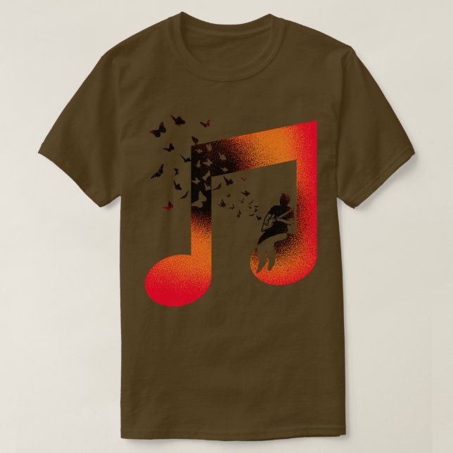 Camiseta Guitarra de caja de cigarrillos (Diseño del anverso)