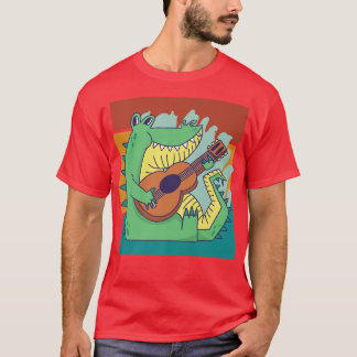 Camiseta Guitarra de cocodrilos de música de lagarto1400