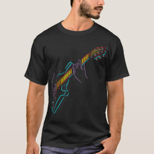 Camiseta Guitarra de colores y guitarrista. Para los amante