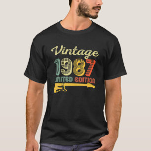 Camiseta Guitarra de cumpleaños 1987 35º cumpleaños 35