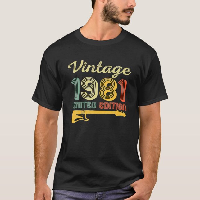 Camiseta Guitarra de cumpleaños 41º cumpleaños 41 (Anverso)