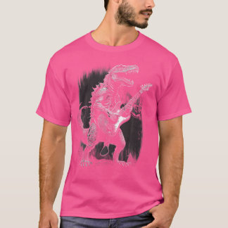 Camiseta Guitarra De Dinosaurios Guay Tocando Gif Electrici