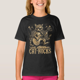 Camiseta Guitarra de gato mecedora divertido diseño de músi