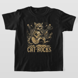 Camiseta Guitarra de gato mecedora divertido diseño de músi