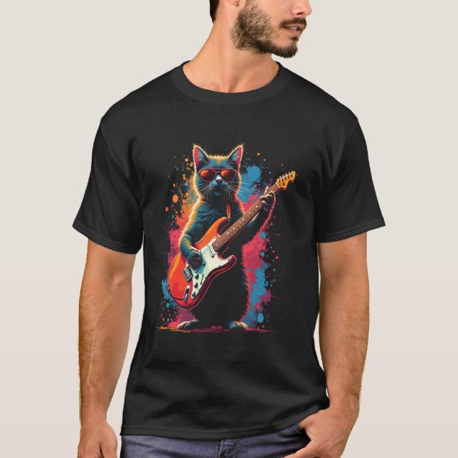 Camiseta Guitarra de gatos (Anverso)