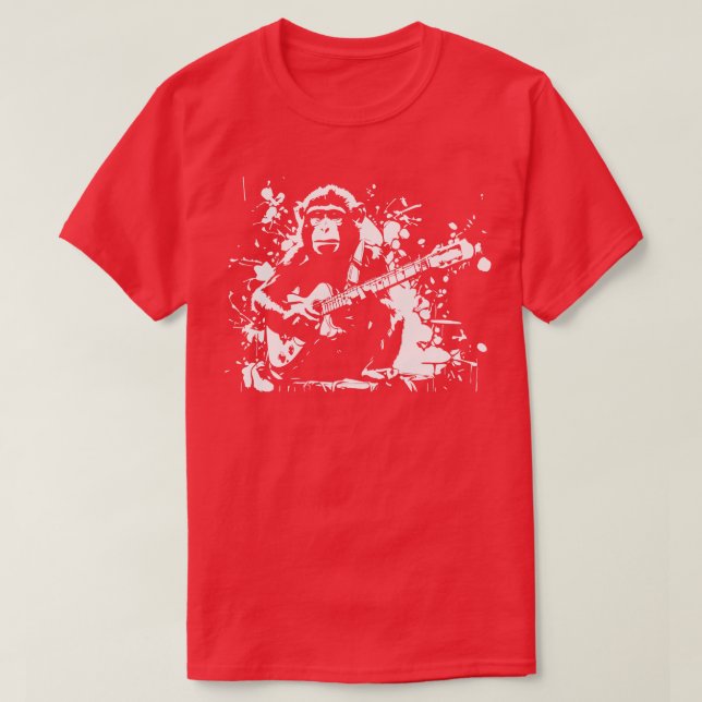 Camiseta guitarra de juego de monos (Diseño del anverso)
