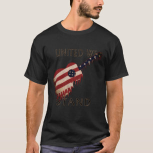 Camiseta Guitarra de la bandera americana, unida nos