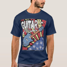 Camiseta Guitarra de la bandera de los E.E.U.U. apenada