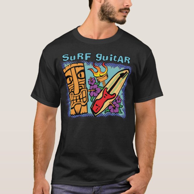 Camiseta Guitarra de la resaca: Tiki w/Torch e hibisco (Anverso)