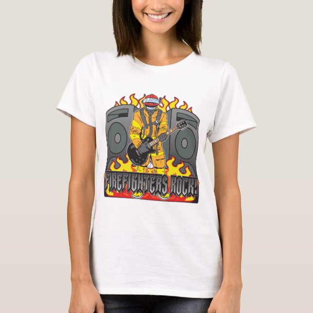 Camiseta Guitarra de la roca de los bomberos (Anverso)