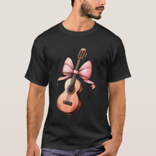 Camiseta Guitarra de lazo coqueta Día de las madres rosa