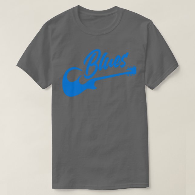 Camiseta Guitarra de música azul (Diseño del anverso)