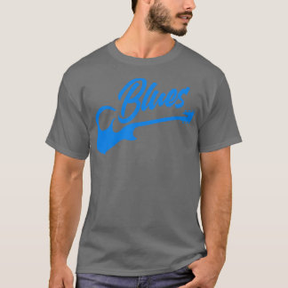 Camiseta Guitarra de música azul