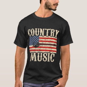 Camiseta Guitarra de música country Bandera estadounidense 