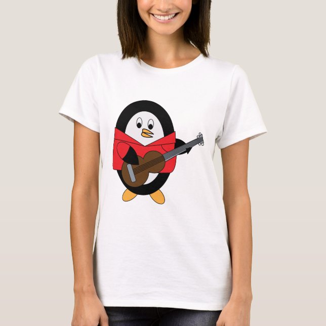 Camiseta Guitarra de música pingüino (Anverso)
