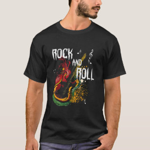 Camiseta Guitarra de música rock Roll de estilo retro vint