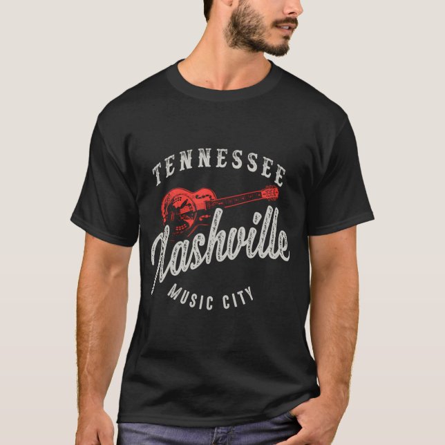 Camiseta Guitarra de Nashville Music City (Anverso)