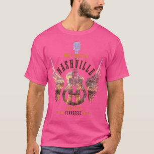 Camiseta Guitarra de Nashville Tn Tennessee Ciudad de la Mú