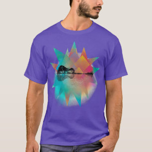 Camiseta Guitarra de naturaleza geométrica colorida