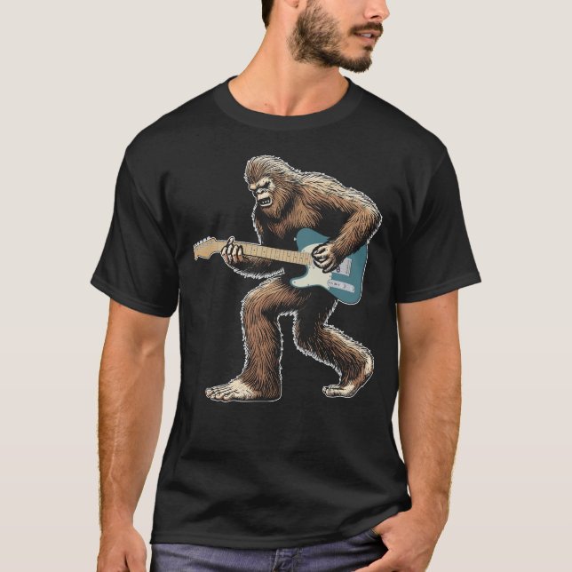 Camiseta Guitarra de pie gigante con guitarrista de la izqu (Anverso)
