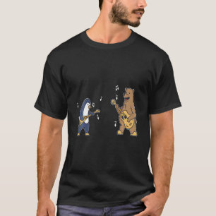 Camiseta Guitarra De Pingüino Y Oso, Instrumento De Música,