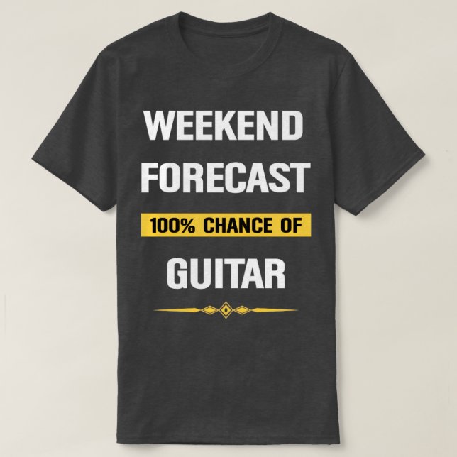 Camiseta Guitarra De Previsión De Fin De Semana (Diseño del anverso)