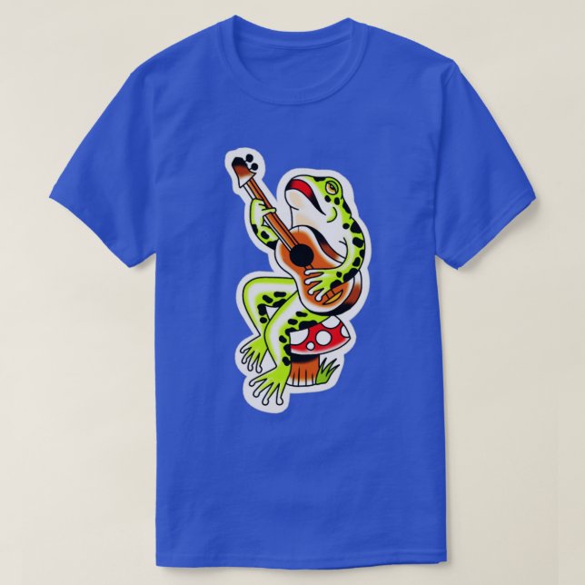 Camiseta Guitarra de rana Tatuaje Tradicional (Diseño del anverso)