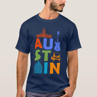 Camiseta Guitarra de recuerdo de Austineas Music City Austi