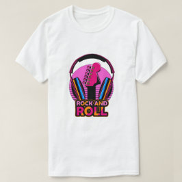 Camiseta Guitarra de Rock and Roll Synthwave Retro