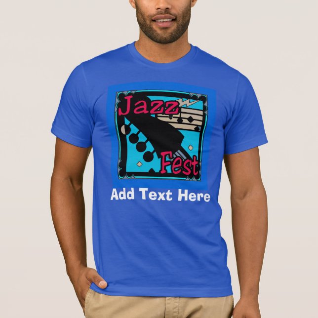 Camiseta Guitarra del Festival de Jazz en azul (Anverso)