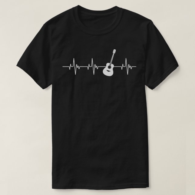 Camiseta Guitarra del músico de guitarra Heartbeat Pulse Ba (Diseño del anverso)