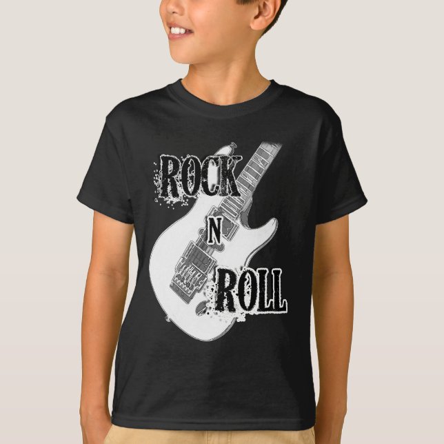 Camiseta guitarra del rollo de la roca n (Anverso)