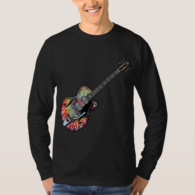 Camiseta Guitarra del teñido anudado (Anverso)