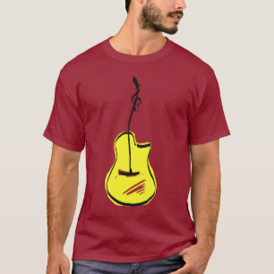 Camiseta Guitarra Dibujada Moderna Contemporánea