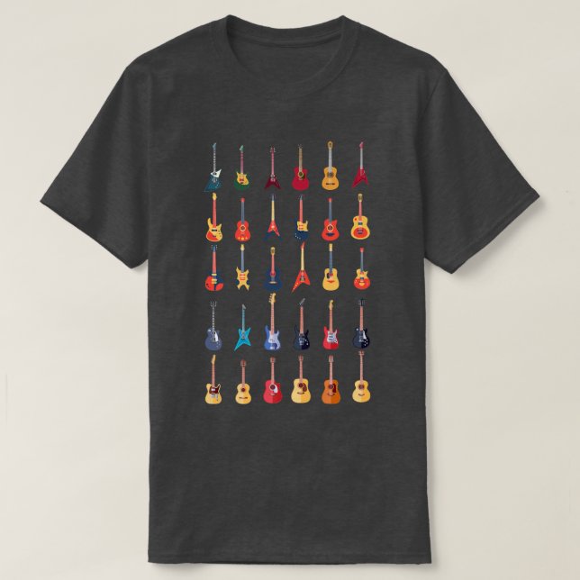 Camiseta Guitarra Diferentes Guitars Music Lover Gracioso R (Diseño del anverso)