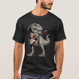 Camiseta Guitarra Dinosaurio Tocando Guitarra