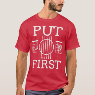 Camiseta Guitarra divertida Poner a Dios en primer lugar la