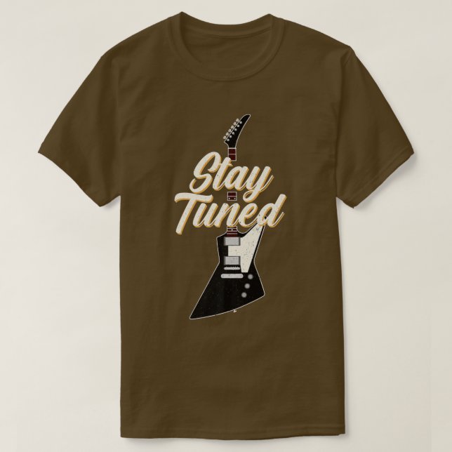 Camiseta Guitarra divertida Stay Tuned Vintage Music 399 (Diseño del anverso)