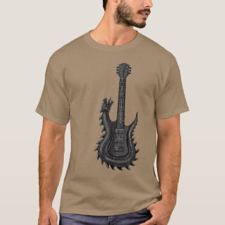Camiseta Guitarra Dragón con rock de guitarra eléctrica N R