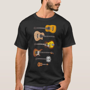 Camiseta Guitarra eléctrica Acústica Banjo Ukulele Guit