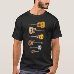 Camiseta Guitarra eléctrica Acústica Banjo Ukulele Guit